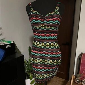 H&M Coachella Vibrant Patterned Mini Dress
